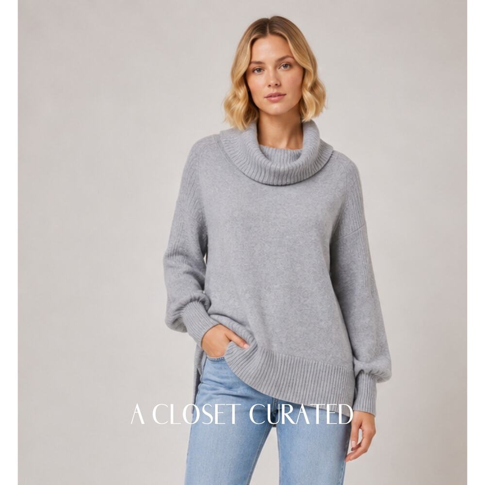 Anthropologie Paloma Knit Tunic Sweater XS Grey NWT